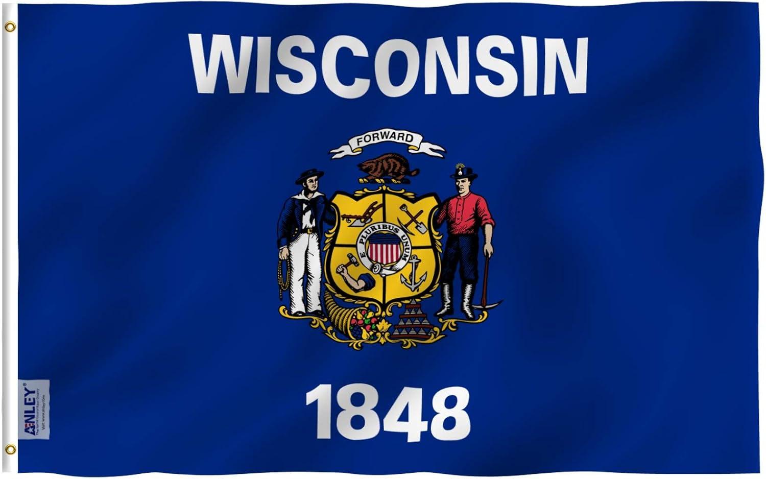 ANLEY Wisconsin State Polyester 36 x 60 in. House Flag