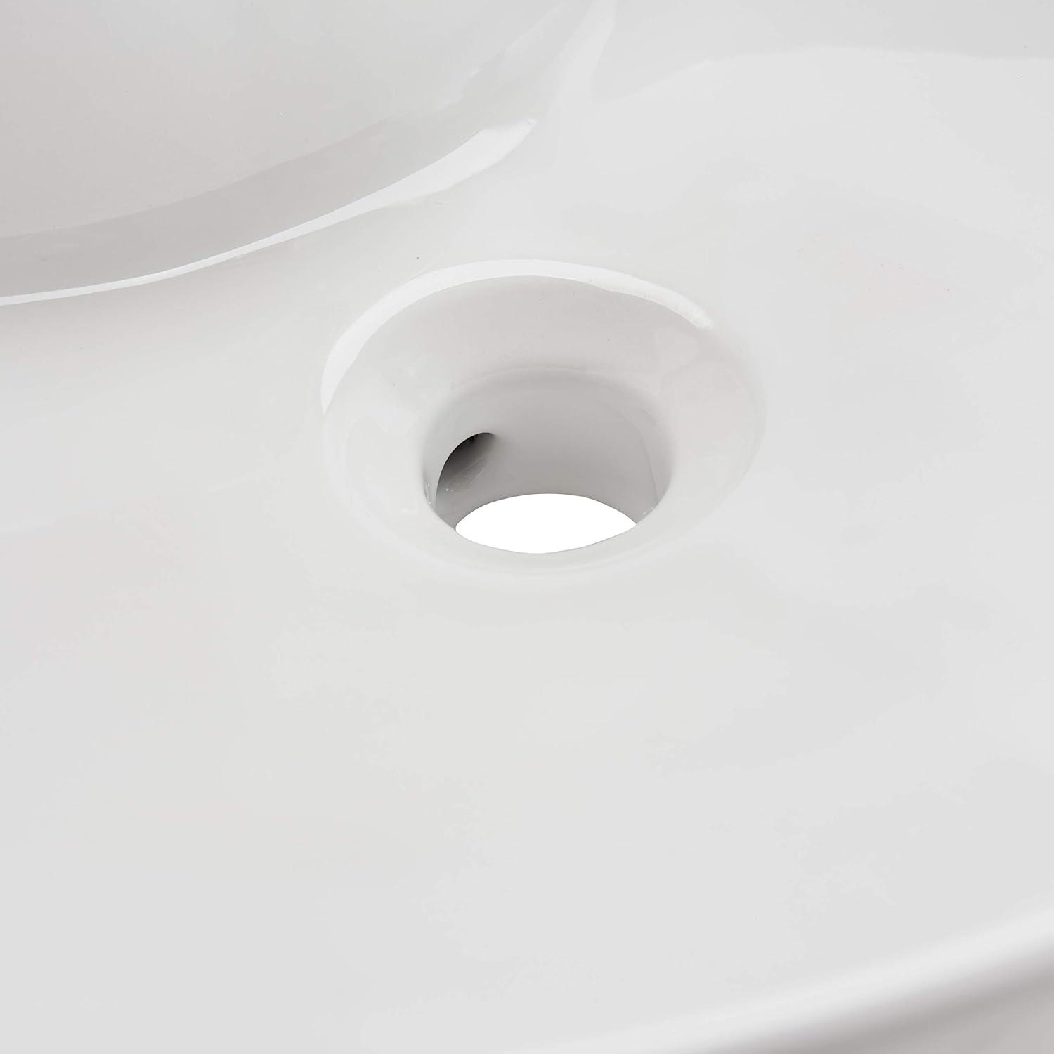 Safavieh Brook 16.7'' White Ceramic Circular Bathroom Sink with Overflow