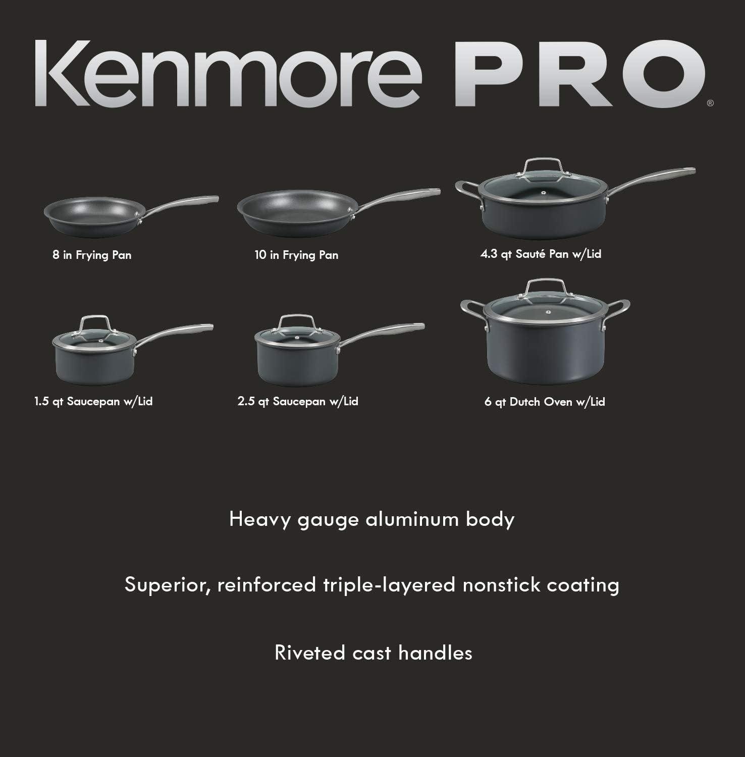 10 - Piece Non-Stick Hard-Anodized Aluminum Cookware Set