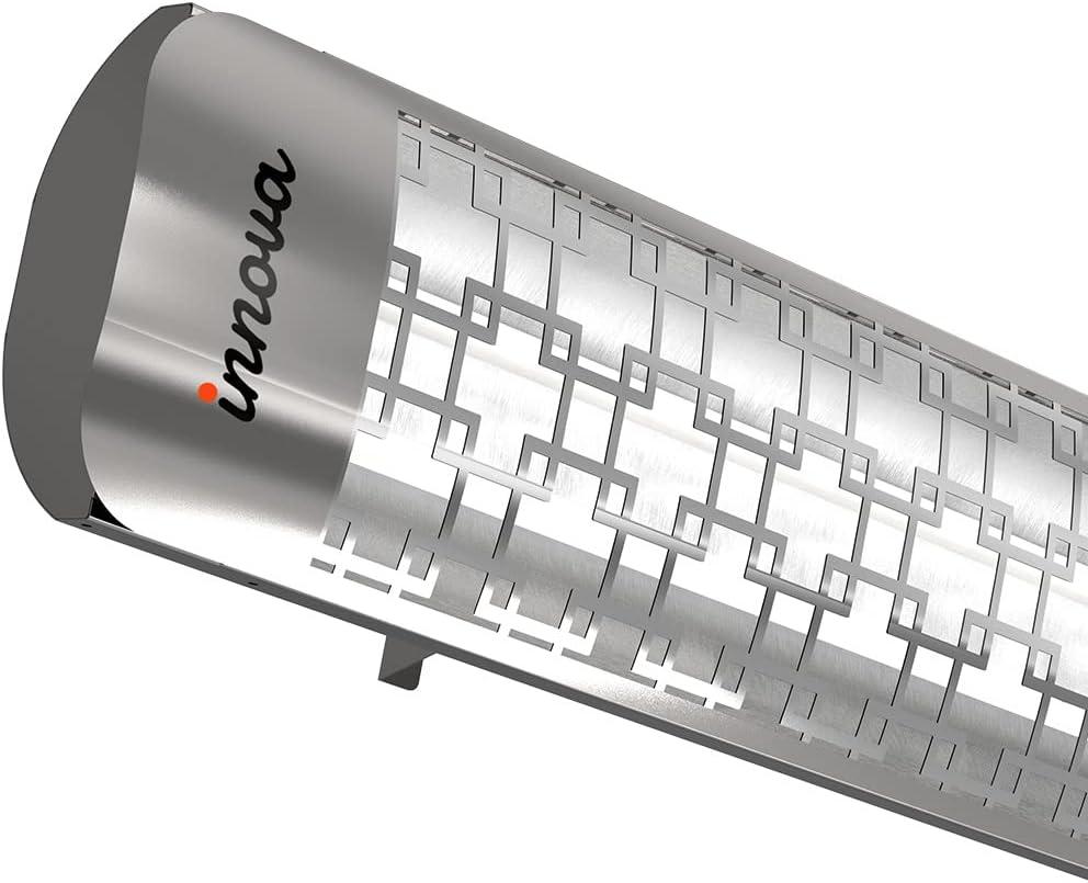 Eurofase Heating - 5000 Watt Electric Infrared Dual Element Heater-240 Voltage-Stainless Steel Finish-Brix Decorative Fascia