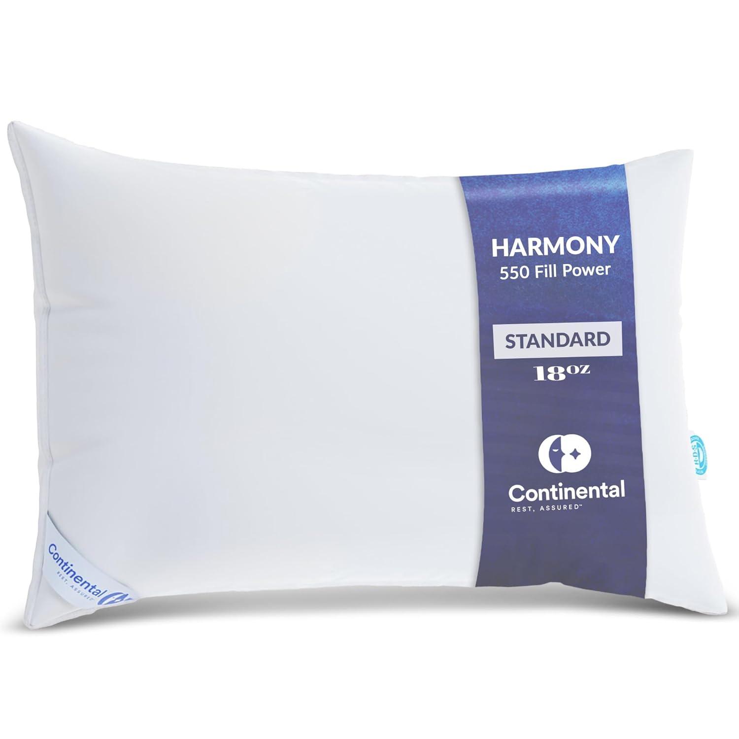 ContinentalBedding Continental Bedding Soft Luxury Down Pillows, Breathable Bed Pillows (Pack of 1)