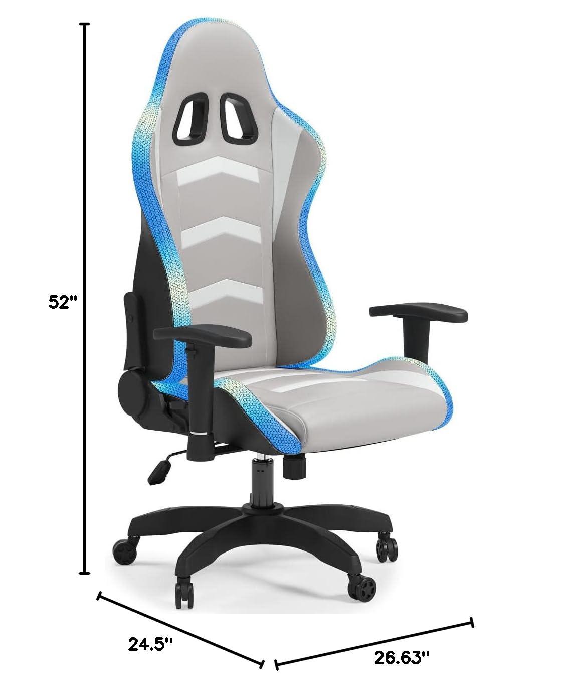 Signature Design by Ashley Contemporary Lynxtyn Home Office Desk Chair White/Gray