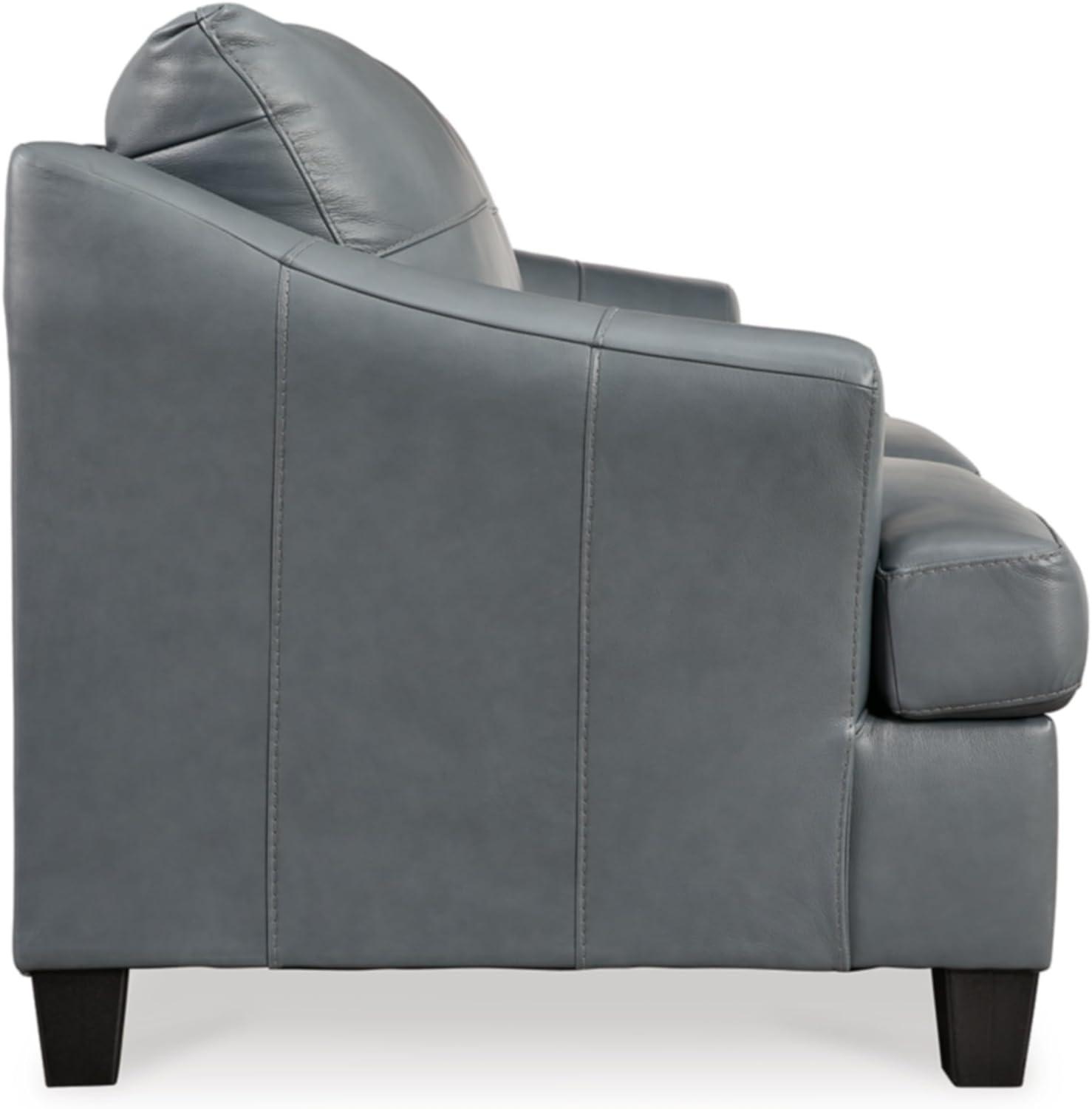 Gray Faux Leather Queen Memory Foam Sleeper Sofa with Flared Arms