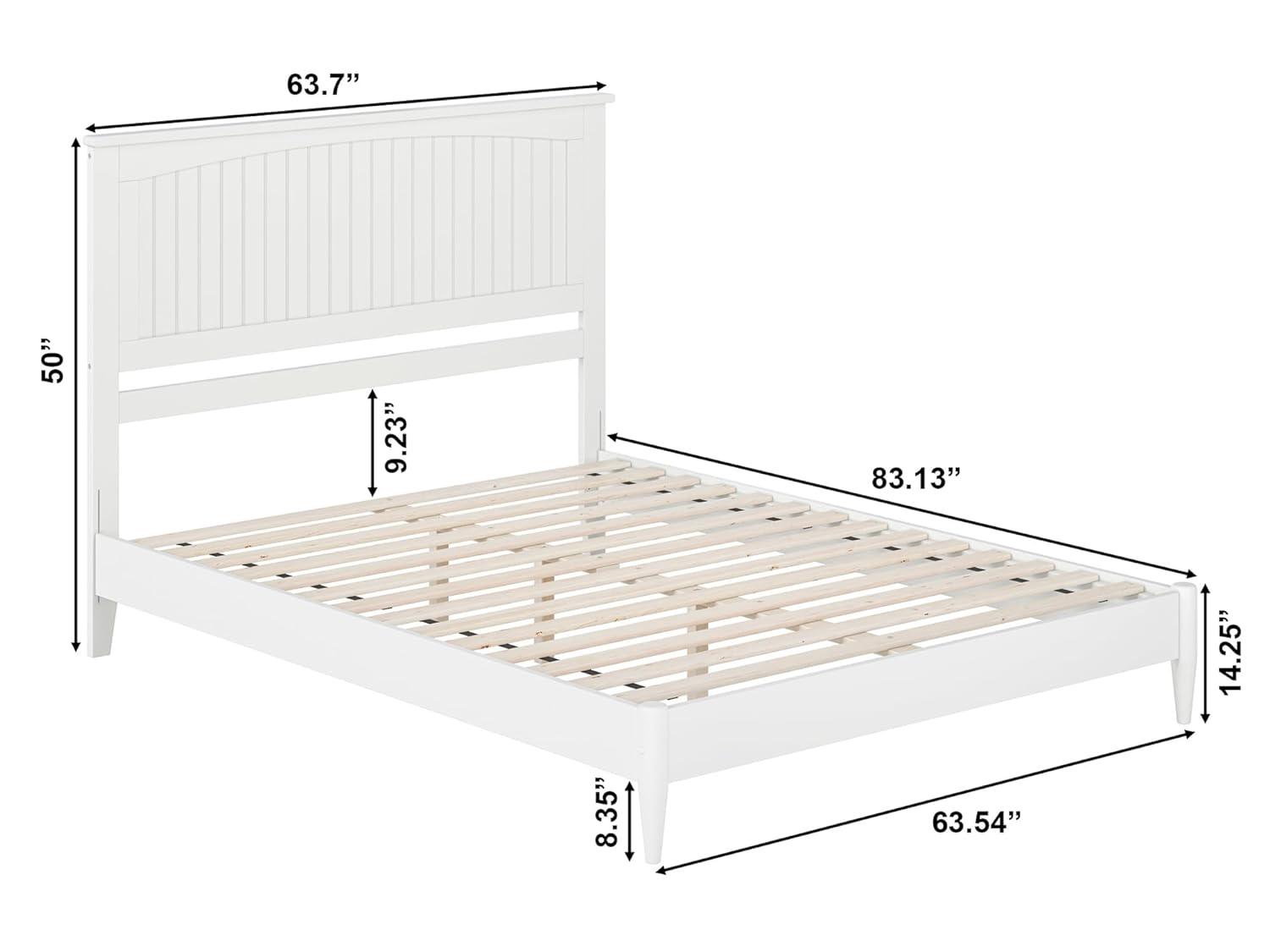 AFI Naples Queen Solid Wood Low Profile Platform Bed, White