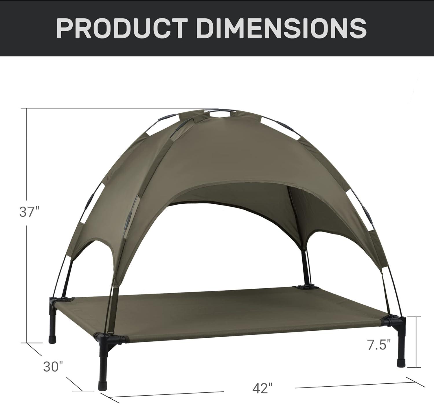 Tucker Murphy Pet™ Elevated Dog Bed With Canopy, Outdoor Dog Cot With Removable Canopy Shade Tent, Raised Pet Cot