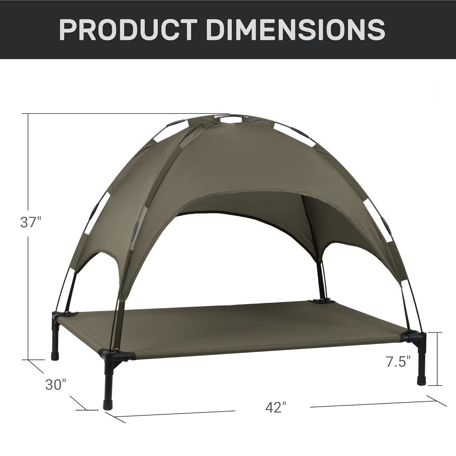 Tucker Murphy Pet™ Elevated Dog Bed With Canopy, Outdoor Dog Cot With Removable Canopy Shade Tent, Raised Pet Cot