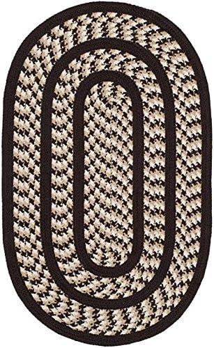 SAFAVIEH Braided Tanisha Bordered Reversible Area Rug, Ivory/Dark Brown, 8' x 10' Oval