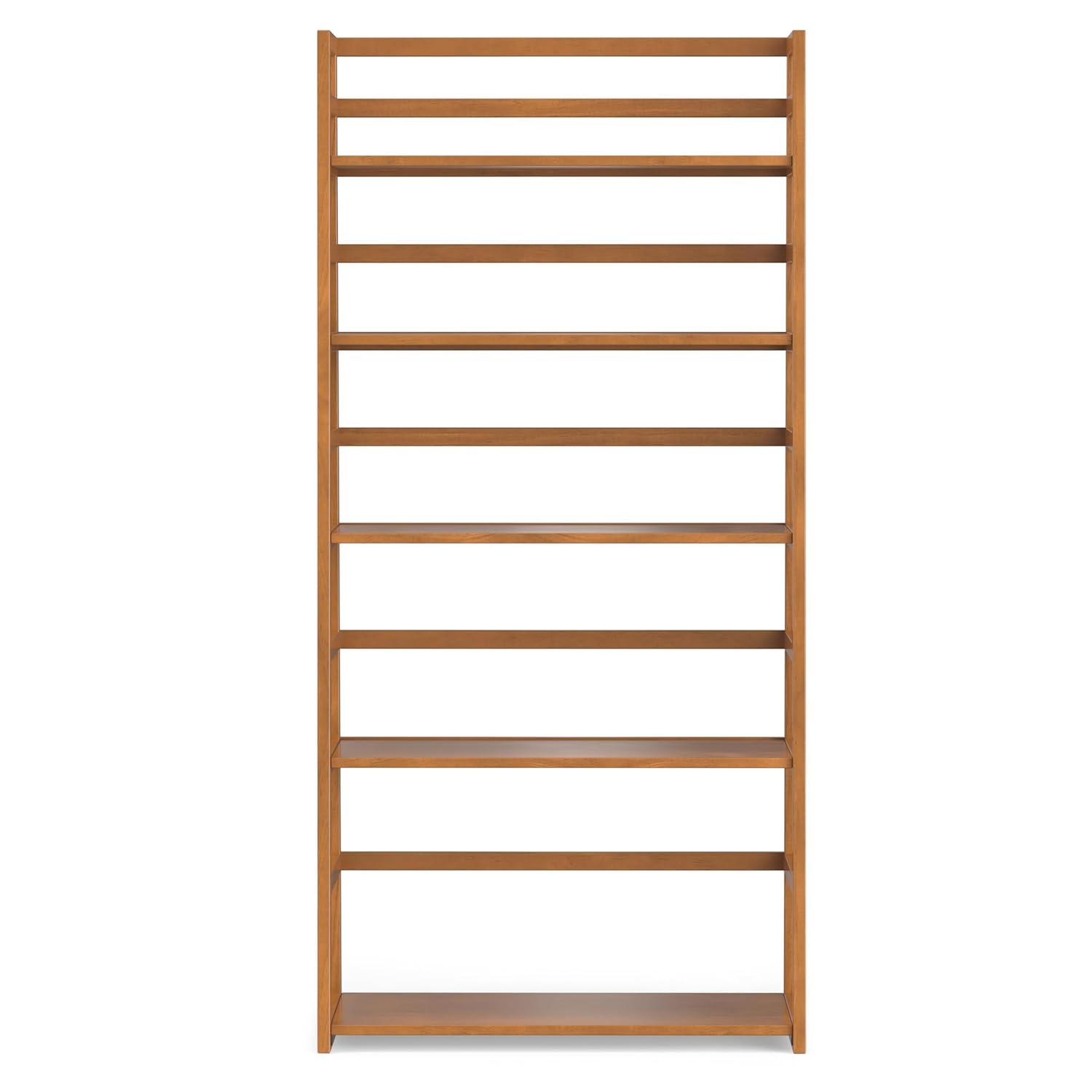 Simpli Home Acadian 30"W Solid Wood 5 Shelf Ladder Bookcase with Open Shelves