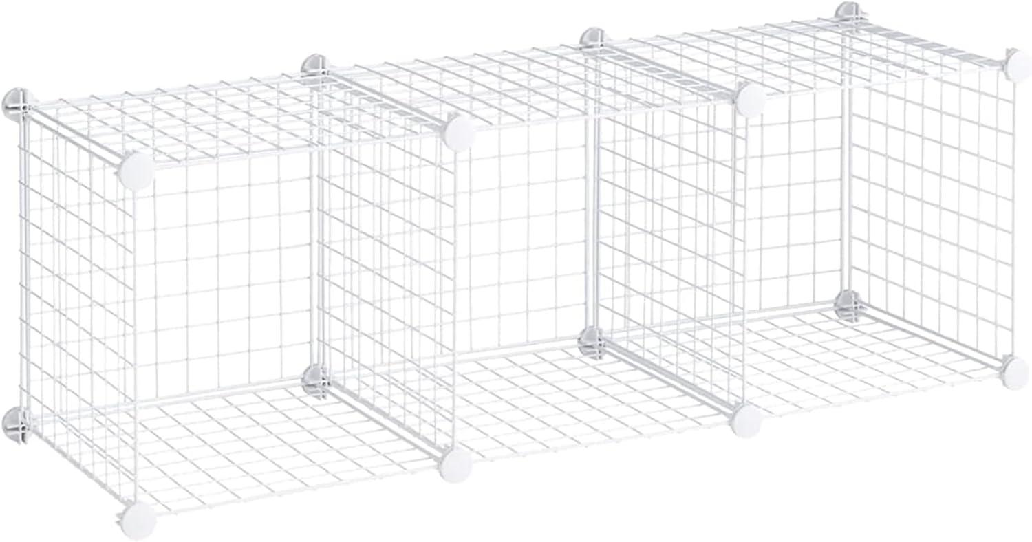 Rubbermaid 3-Piece Stackable Modular Storage Cube Set, Closet Organizer, White