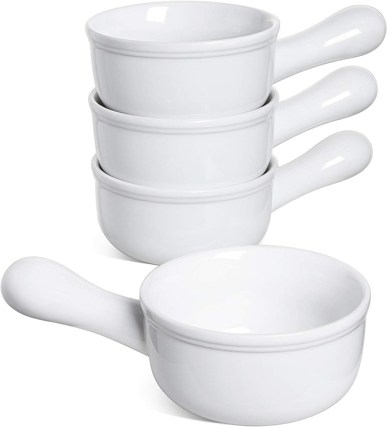 LE TAUCI 15 OZ French Onion Soup Bowls With Handles, Set of 4 Serving Bowls