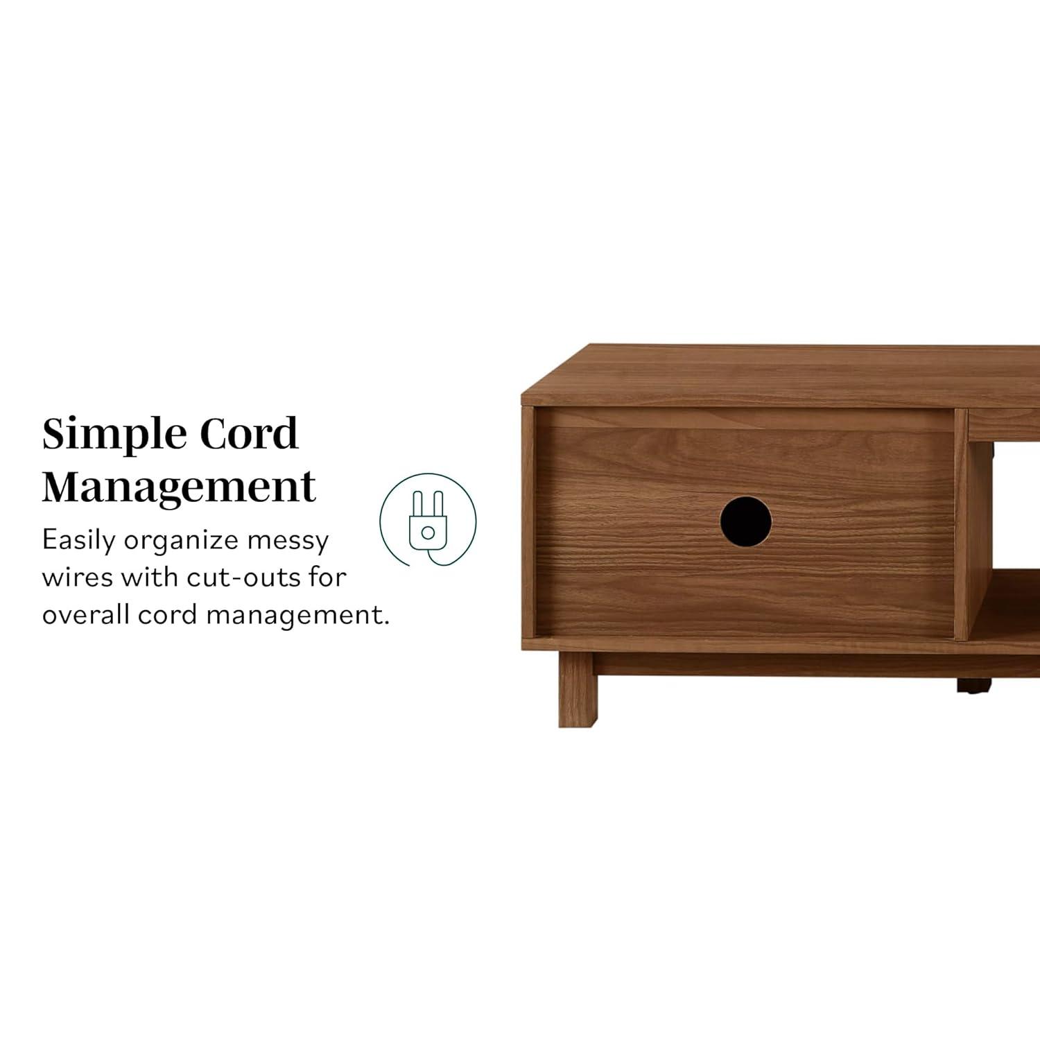Mocha 70" Modern Fluted-Door TV Stand with Cabinet