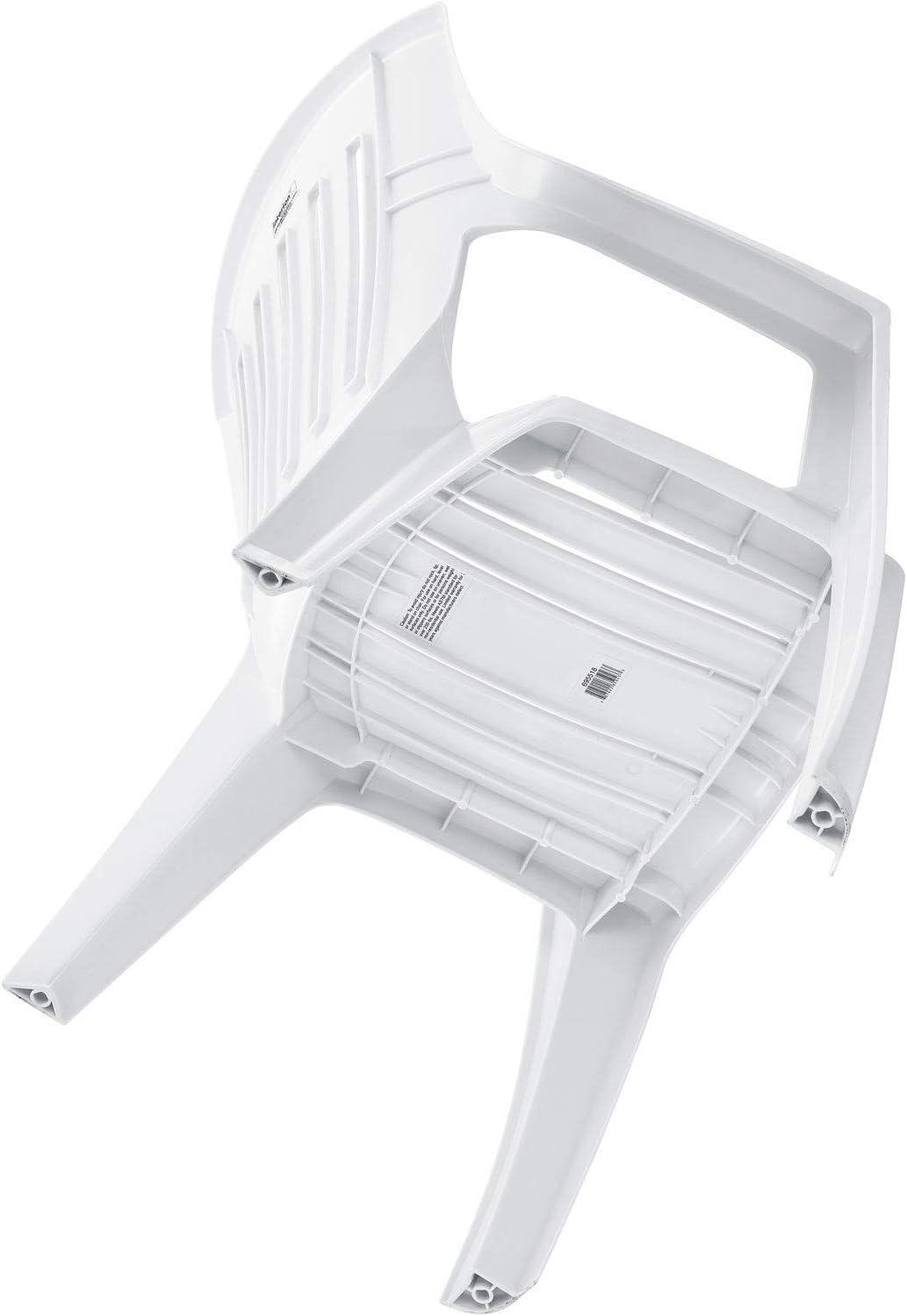 White Resin Stackable Outdoor Fan Back Chair