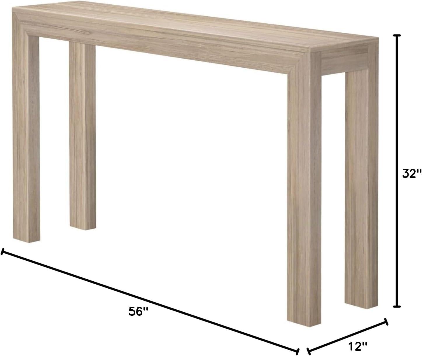 Plank+Beam 56" Modern Console Table, Solid Wood Narrow Entryway Table