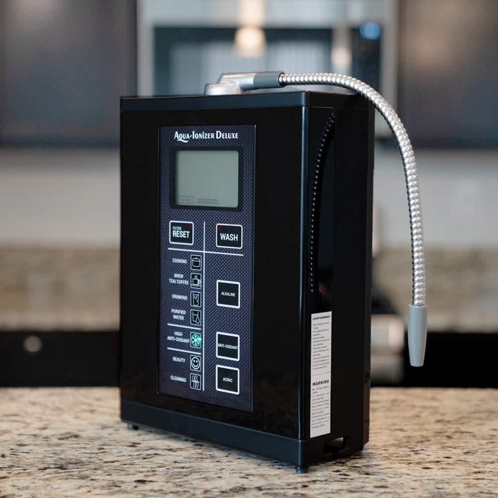 Aqua Ionizer Deluxe 9.5 Anti-Oxidant Boost Water Ionizer | Alkaline Water Filtration System | Produces pH 3.0-11.5 Alkaline Water | Up to -880mV ORP | 4000 Liters Per Filter | 7 Water Settings