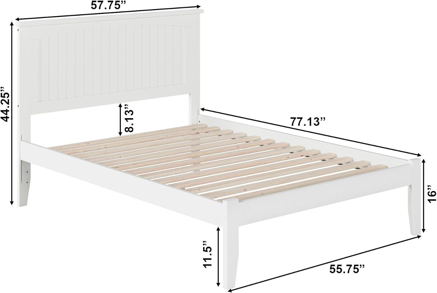 Nantucket Classic Cottage Full/Double Wood Frame Bed with Drawer, White