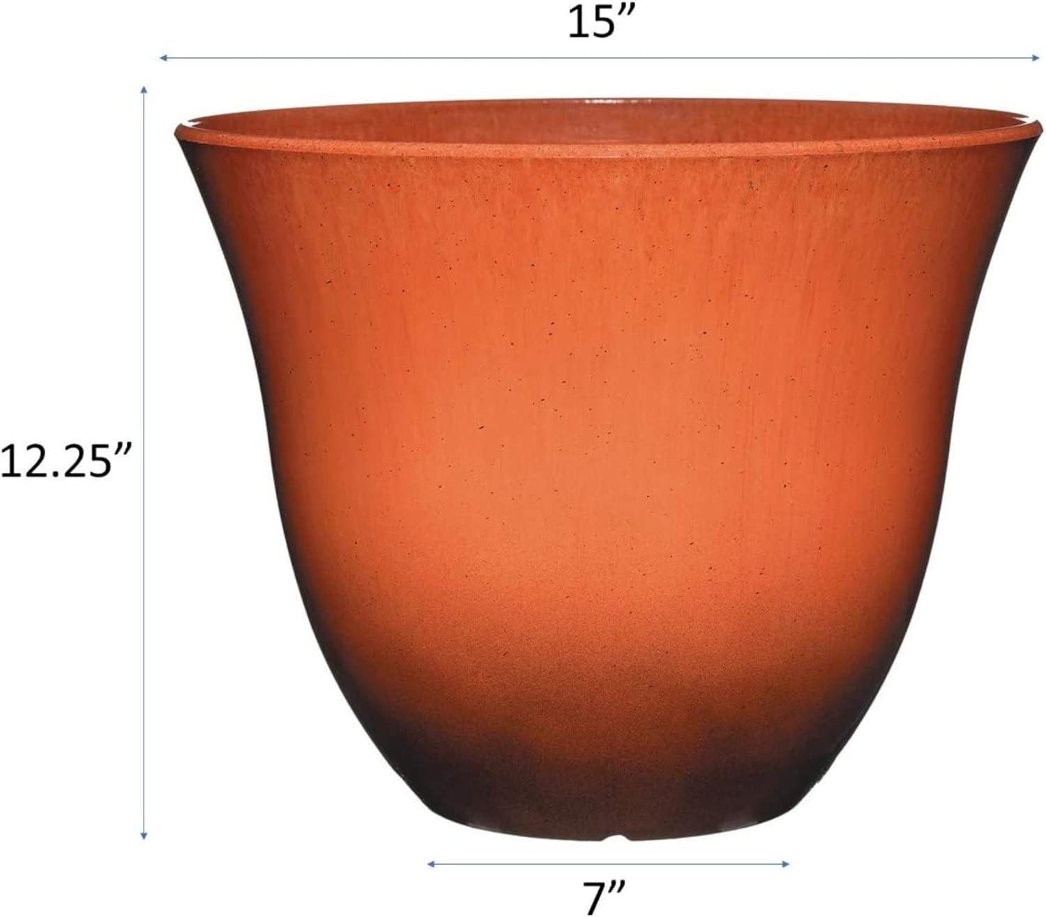 15" Orange Ember Resin Indoor/Outdoor Flower Pot Planter