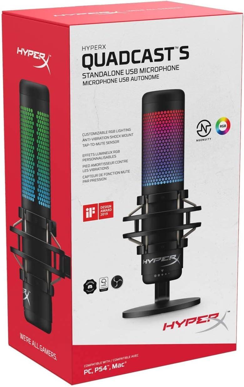HyperX QuadCast S RGB USB Condenser Microphone - Black