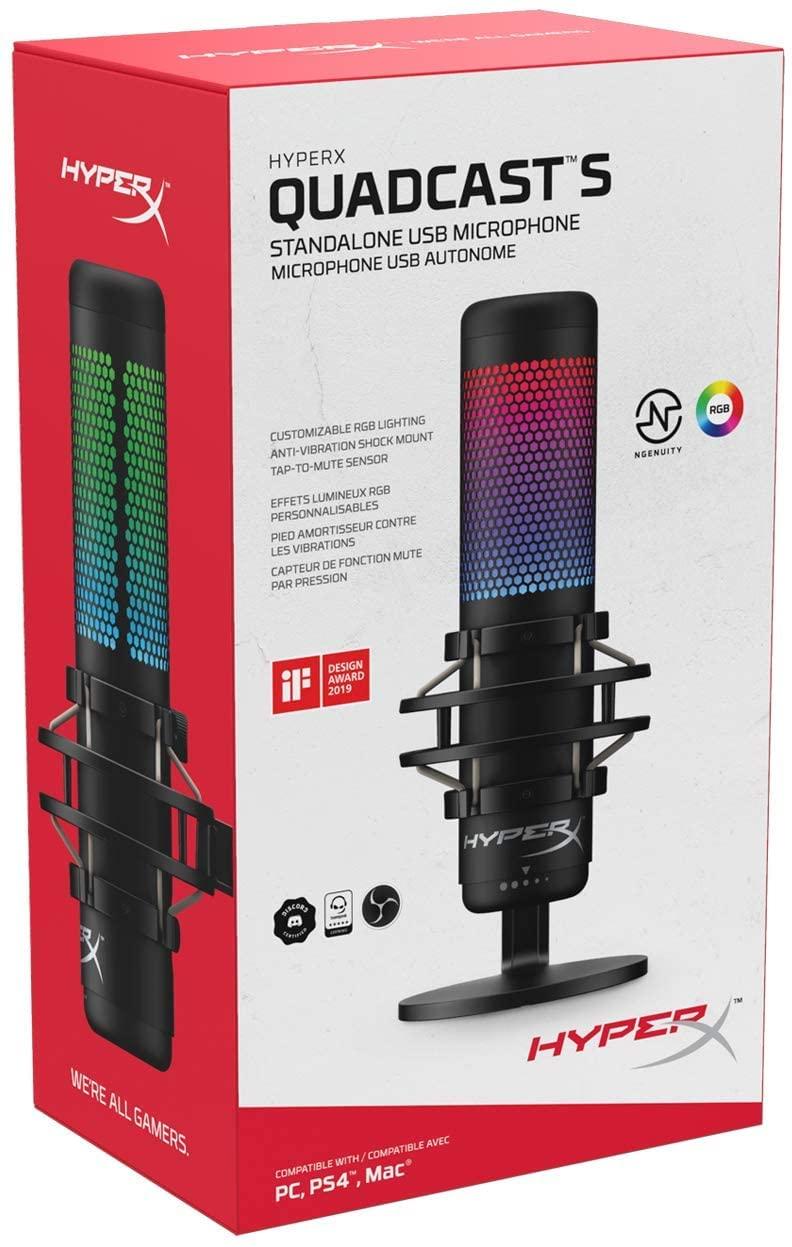 HyperX QuadCast S RGB USB Condenser Microphone - Black