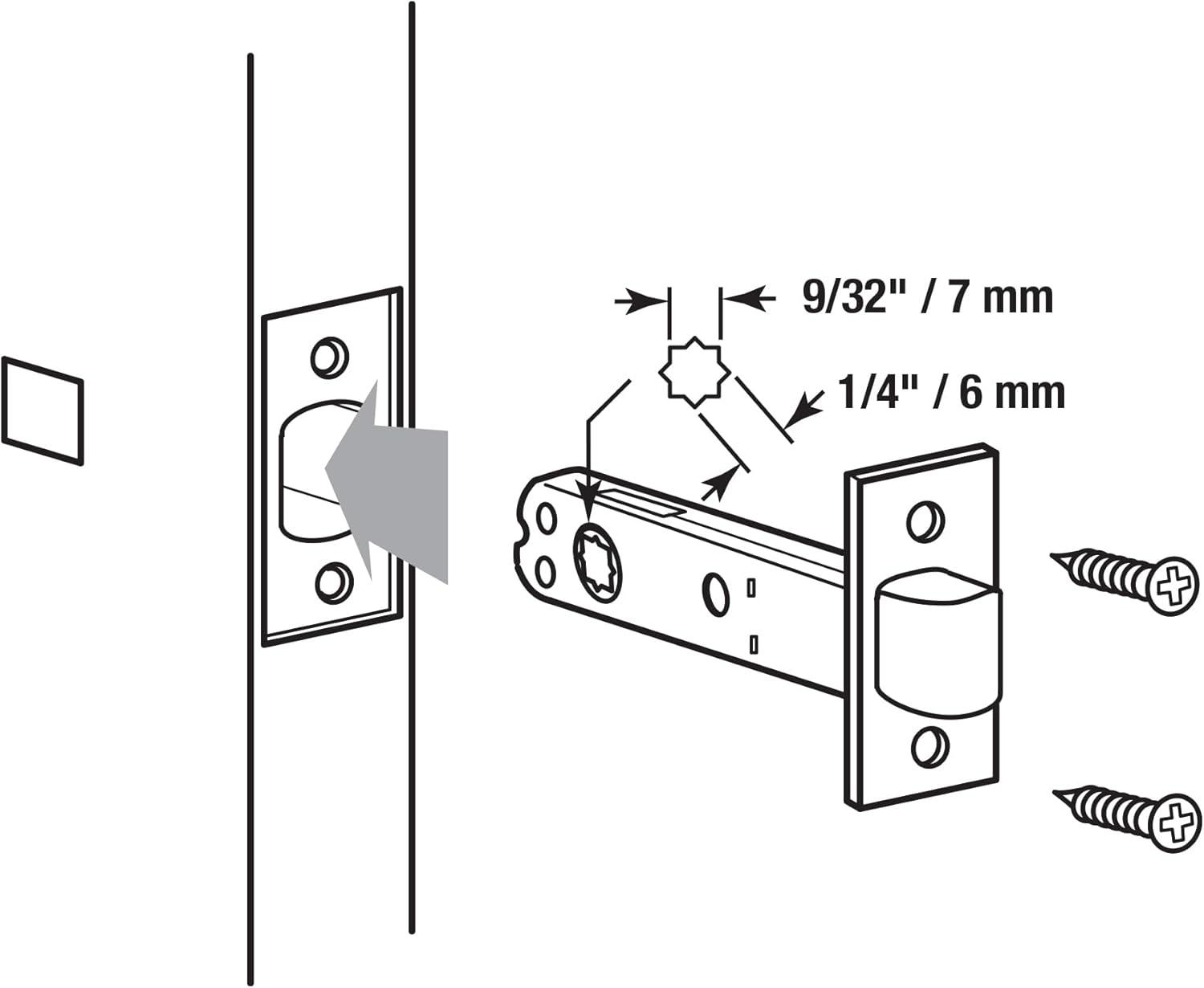 Prime-Line Steel Passage Door Latch, 1 in. x 2-1/4 in. Dimensions with 9/32 in. and 1/4 in. Square Drive, Brass (Single Pack) | Wayfair