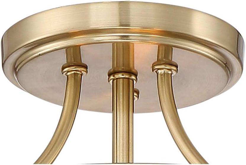 Possini Euro Design Alia Modern Ceiling Light Semi Flush Mount Fixture 14" Wide Warm Brass 3-Light Clear Glass Shade for Bedroom Living Room Hallway