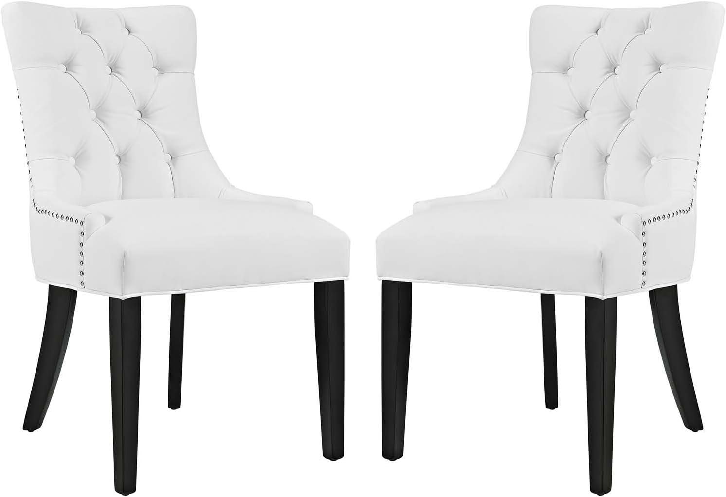 Set of 2 Regent Dining Side Chair Vinyl White - Modway