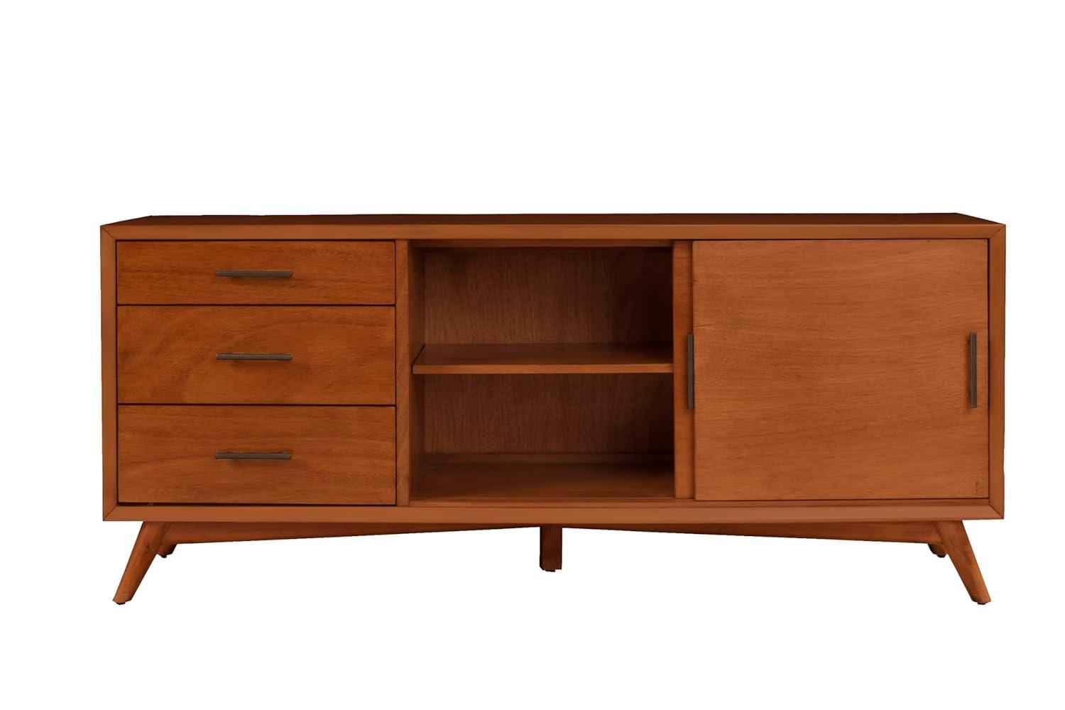 Alpine Furniture Flynn Large Wood TV Console in Acorn Brown