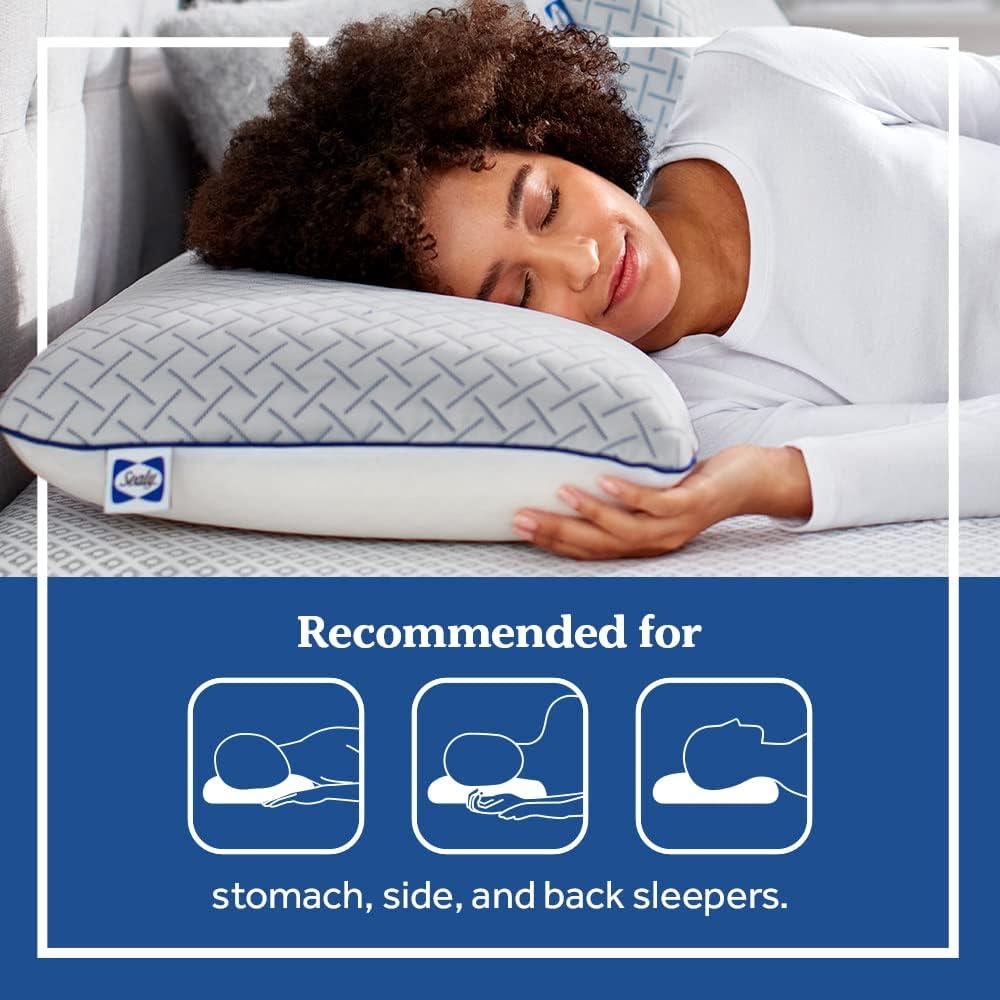 Sealy Essentials Cool Touch Memory Foam Bed Pillow for All Sleep Positions, Standard, 2 Pack