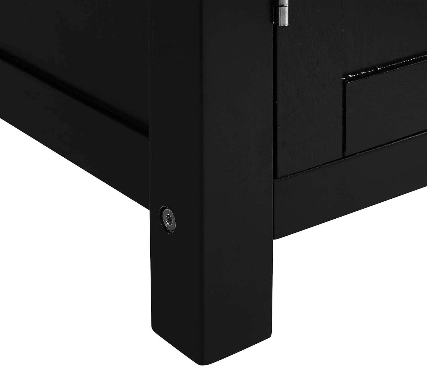 Crosley Furniture Savannah Wood Top Drop Leaf Kitchen Island/Cart in Black
