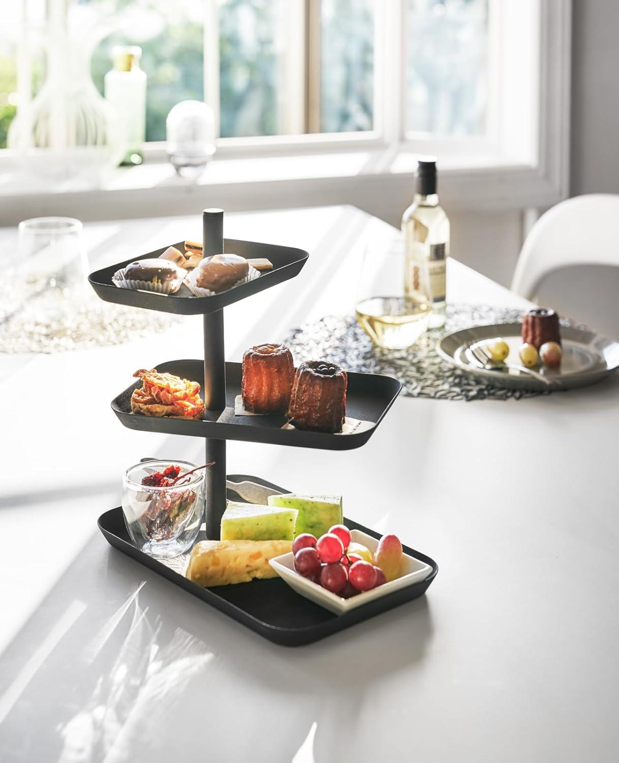 Elegant Ceramic 3-Tier Dessert & Appetizer Stand