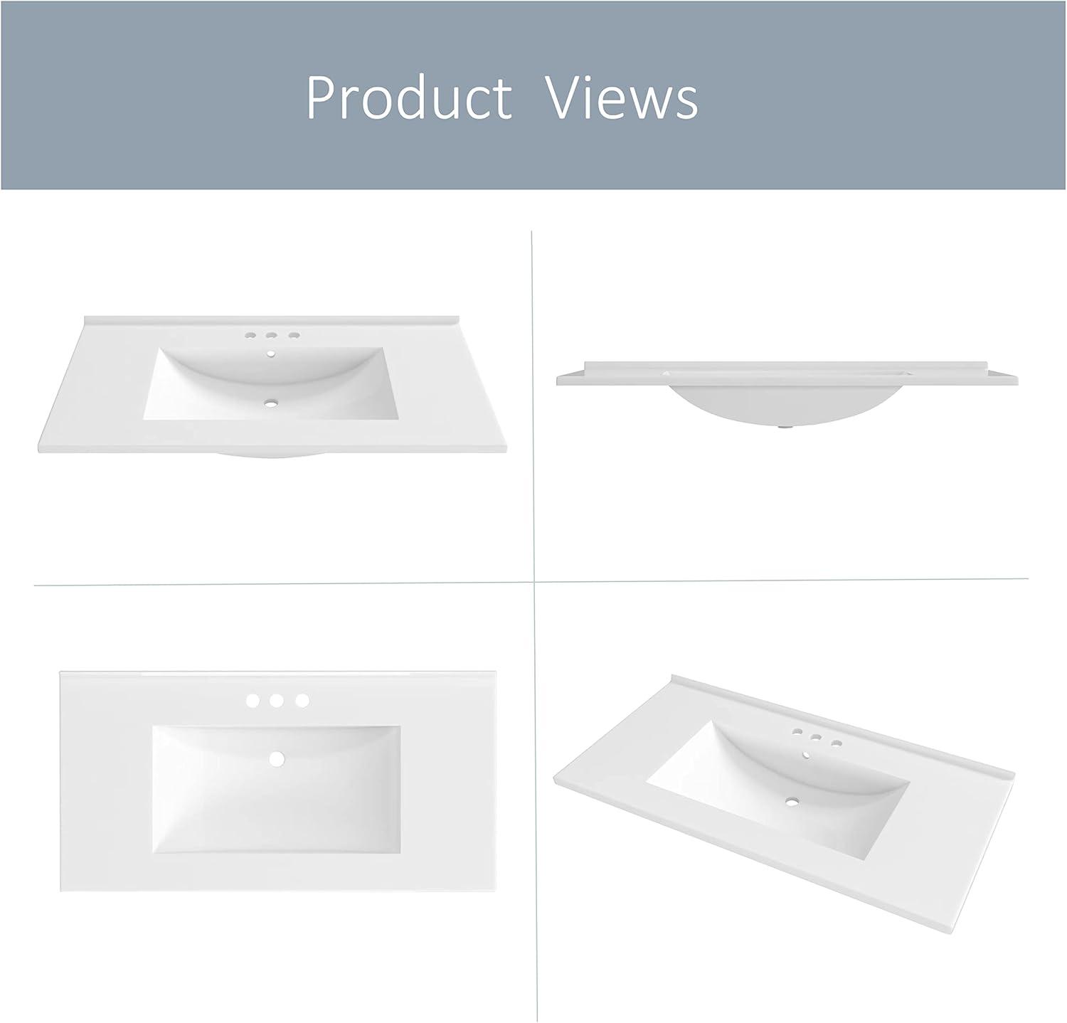 MEJE 36'' Ceramic Single Bathroom Vanity Top with Sink