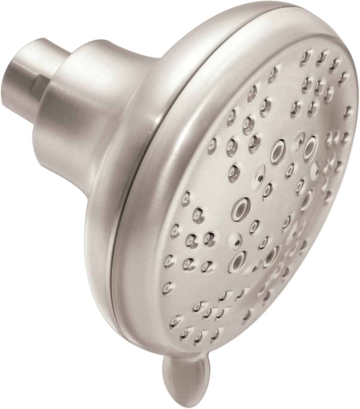 Brushed Nickel 4-Inch Five-Function Wall Mounted Showerhead