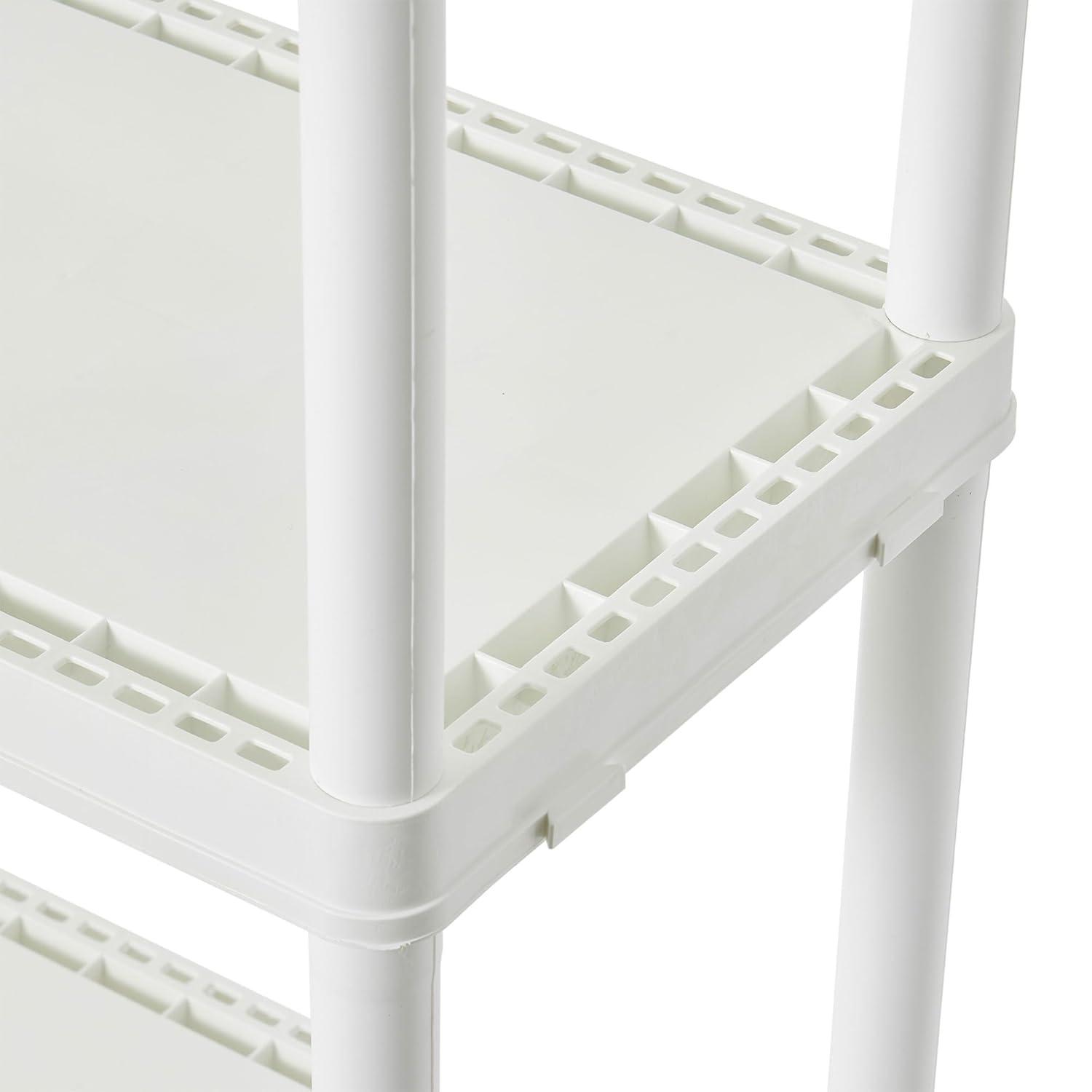 Gracious Living 4 Shelf Fixed Height Solid Light Duty Home Storage Unit