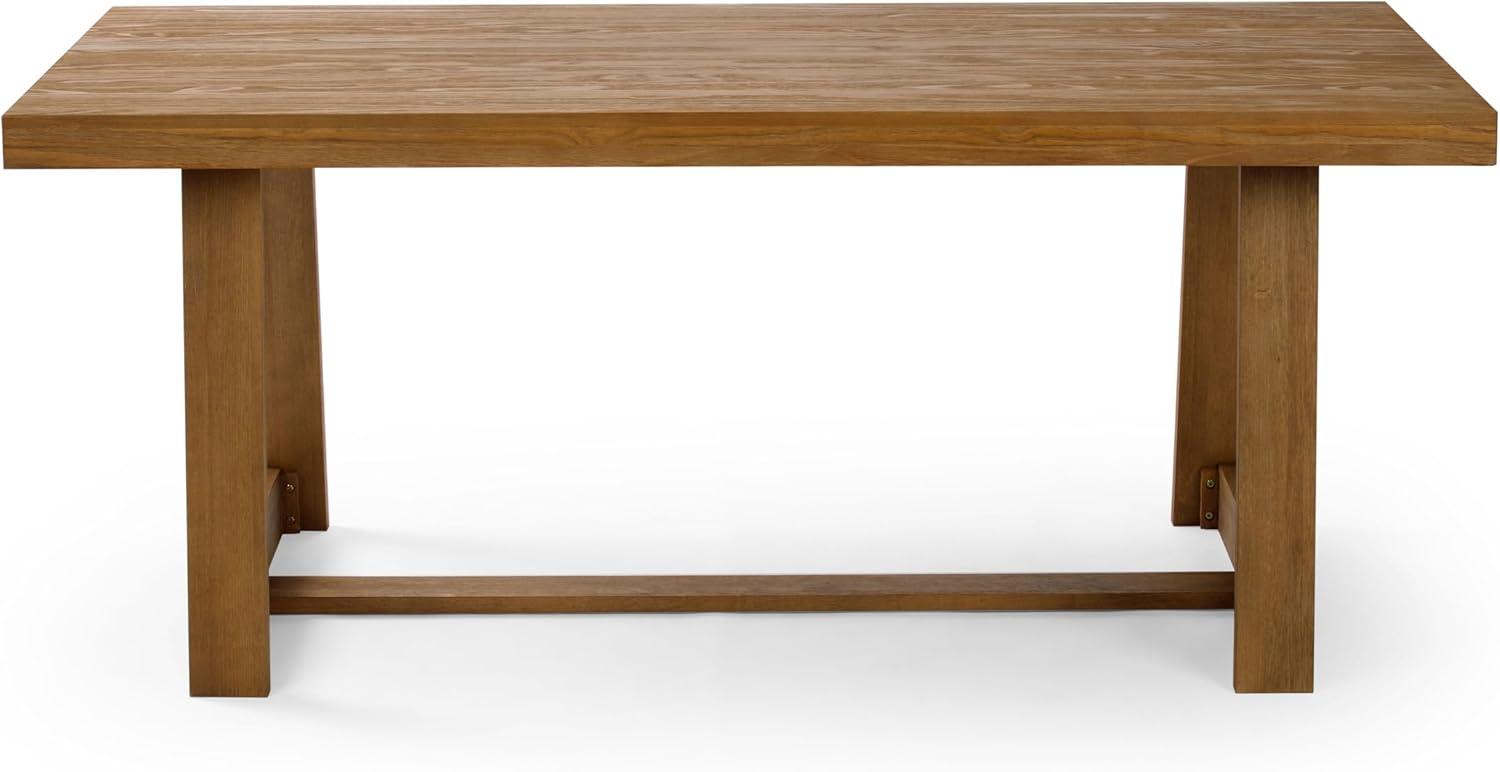 Pecan Wirebrush Solid Pine Wood Dining Table for Six