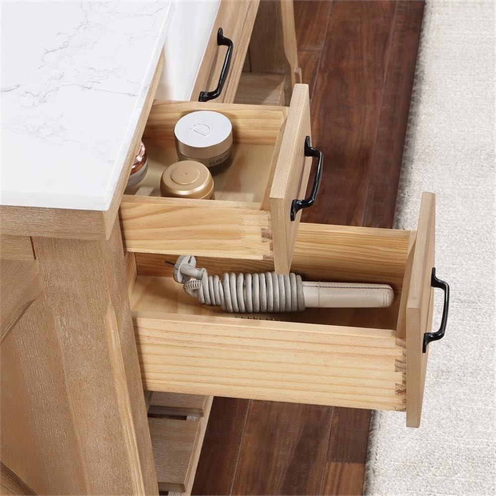 Villareal 48" Single Bath Vanity in Weathered Pine Wood & White Farmhouse Basin