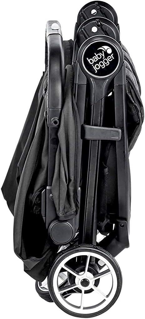 Jet Black Double Stroller with UV Protection Canopies