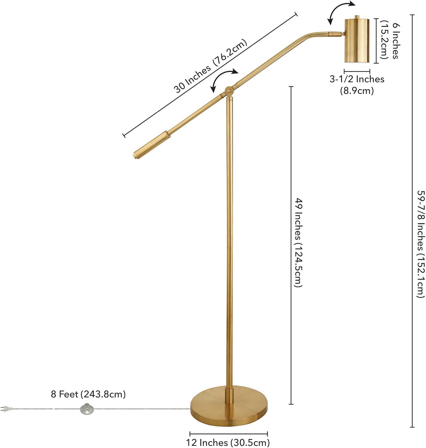 Henn&Hart 12" Brass Metal Floor Lamp