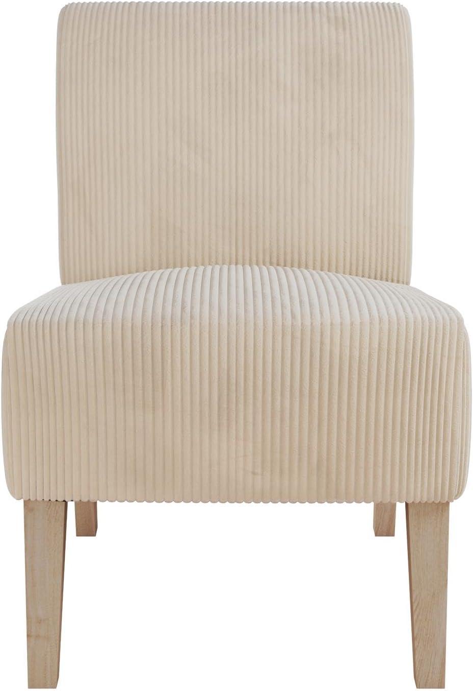 DHP Hazen Armless Upholstered Accent Chair, Ivory Corduroy