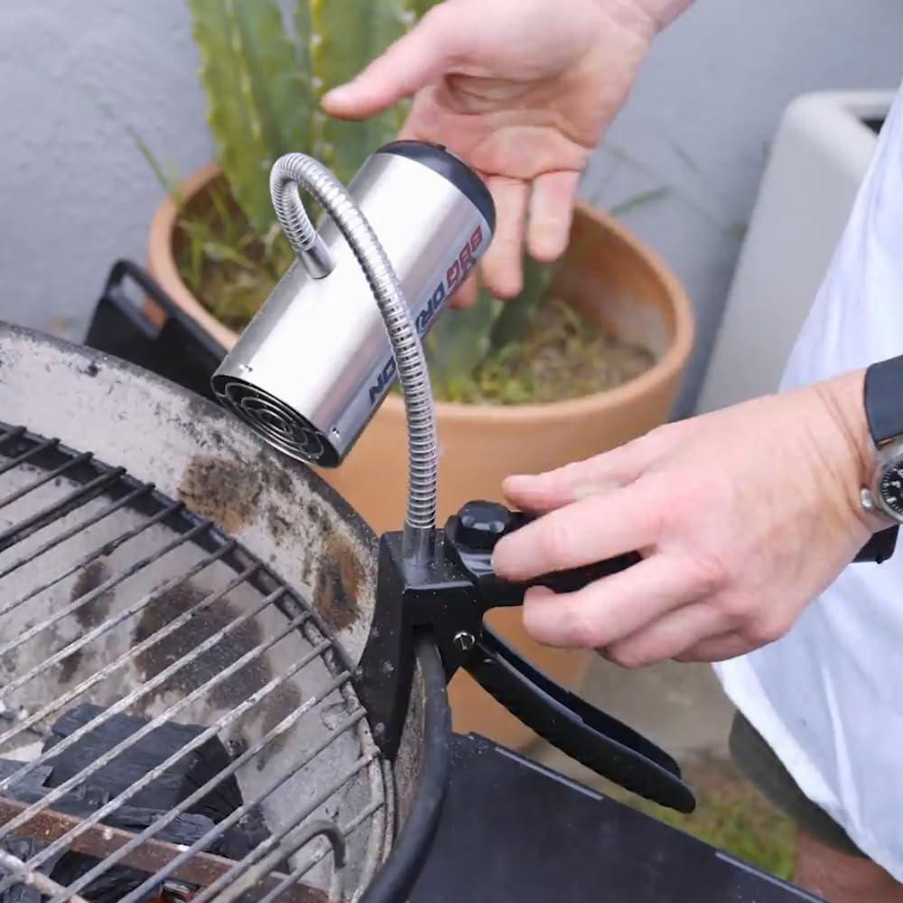 BBQ Dragon Grill Fan - Black: Stainless Steel Construction, No Assembly, Portable Charcoal Air Blower