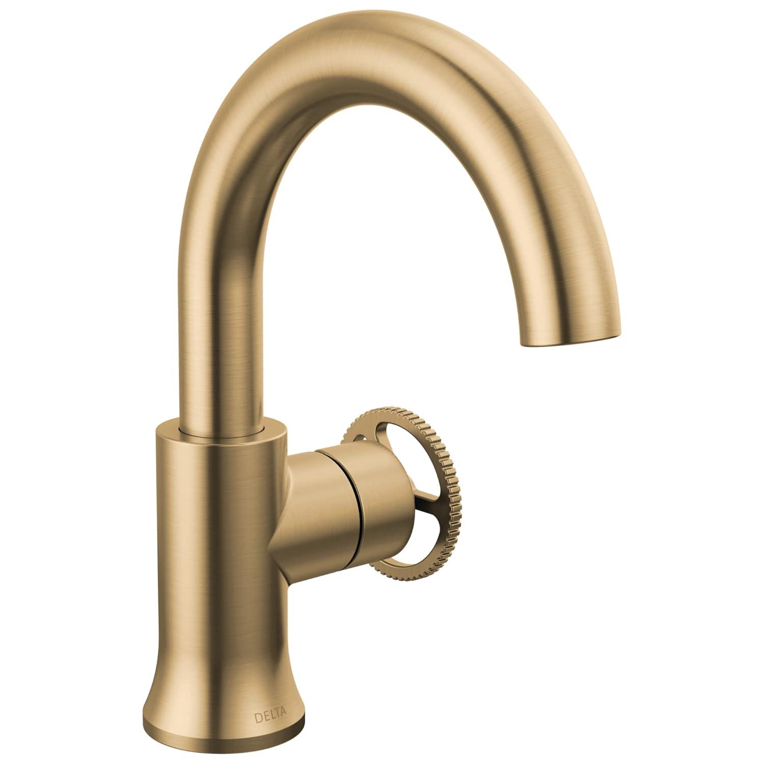 Trinsic Single Hole Bathroom Faucet with Wheel Handle, Single Handle Bathroom Sink Faucet