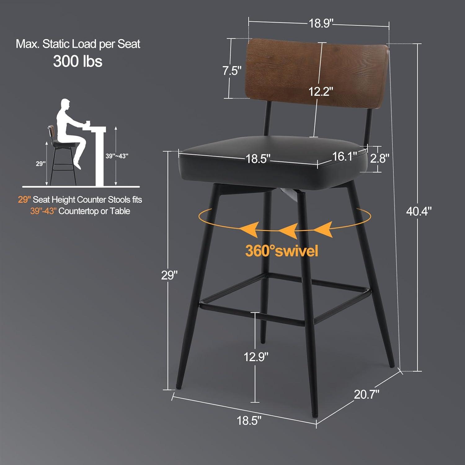 Swivel Upholstered Counter & Bar Stool