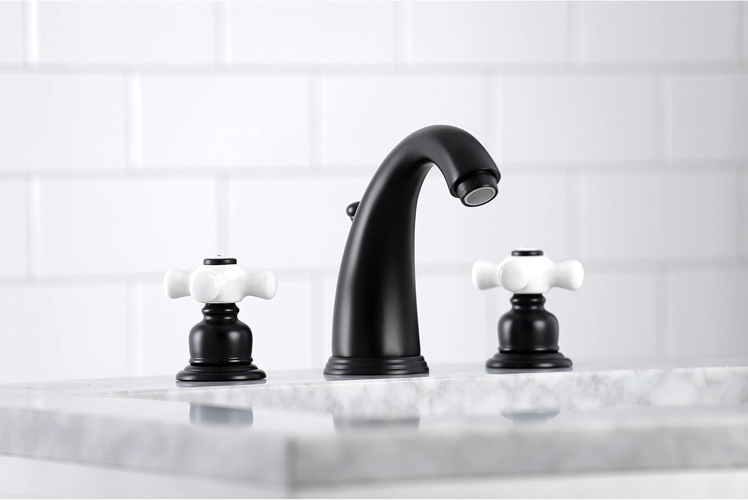 Victorian Widespread Bathroom Faucet with Drain Assembly