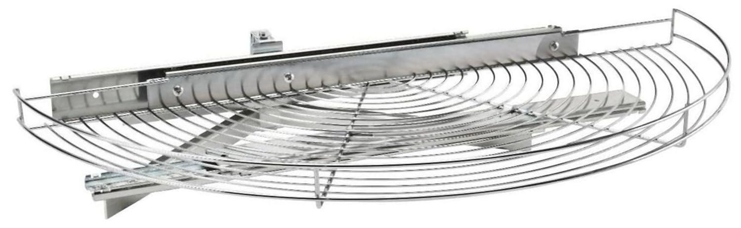 Rev-A-Shelf 5881-33-1 Classic 33" Half Moon Wire Lazy Susan Shelf Blind Corner Pivot