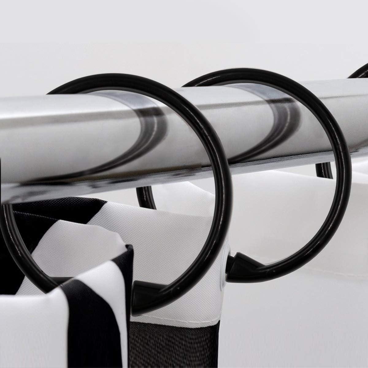 24 PCS Plastic Shower Curtain Rings, Shower Curtain Hooks for Bathroom, C Type Ring Hook for Shower Curtain, Plastic Shower Curtain Rings(Transparent)