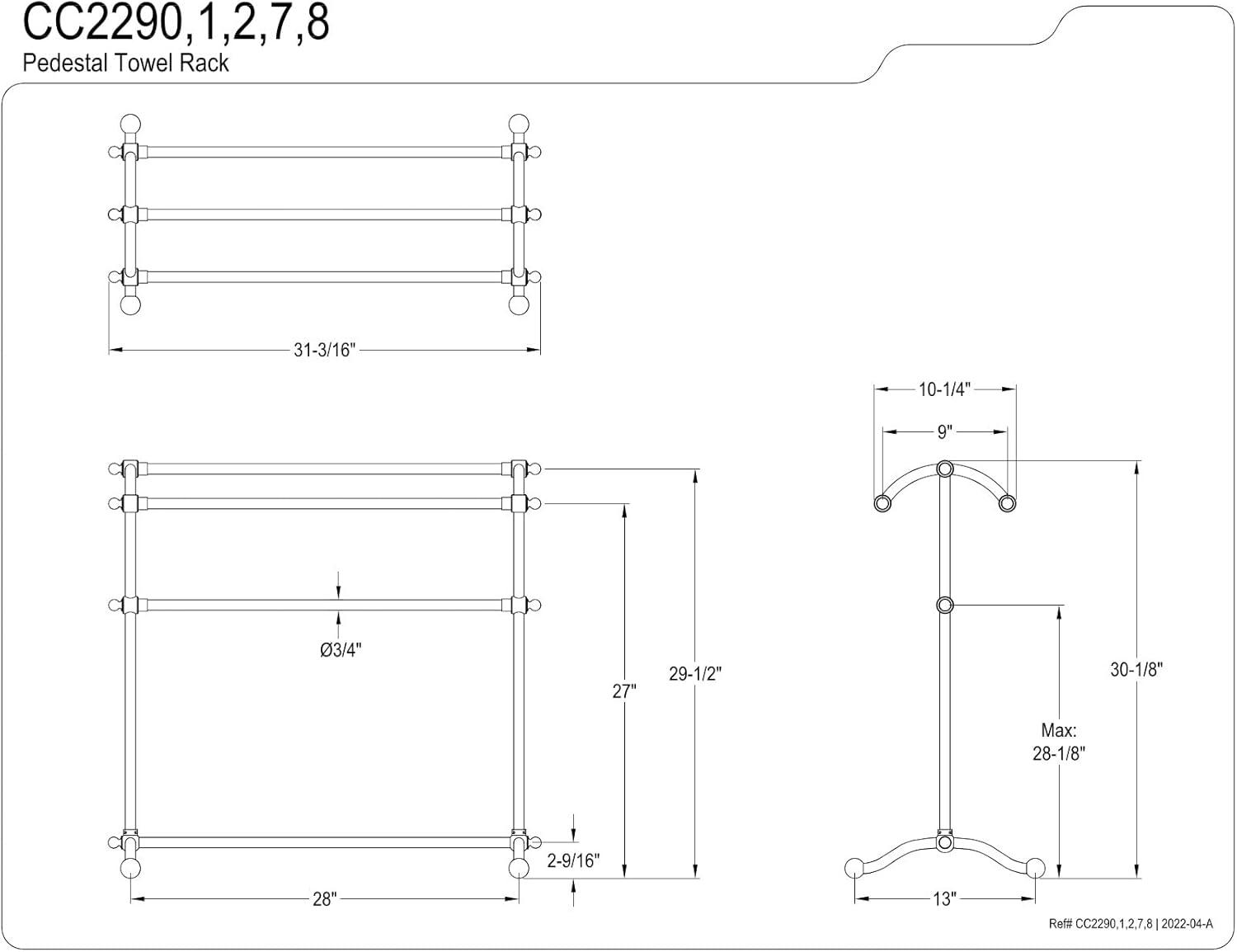 Kingston Brass Vintage Freestanding Towel Rack