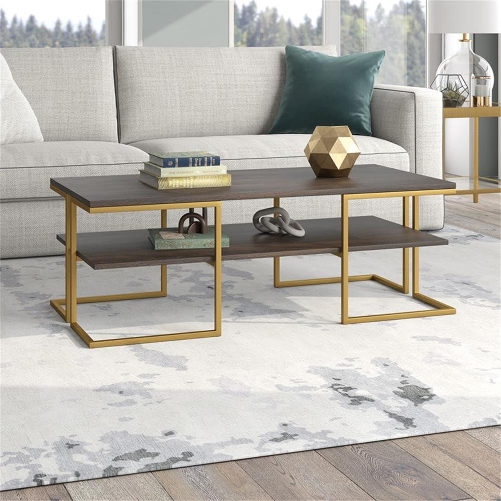 Henn&Hart 45" Gold Coffee Table