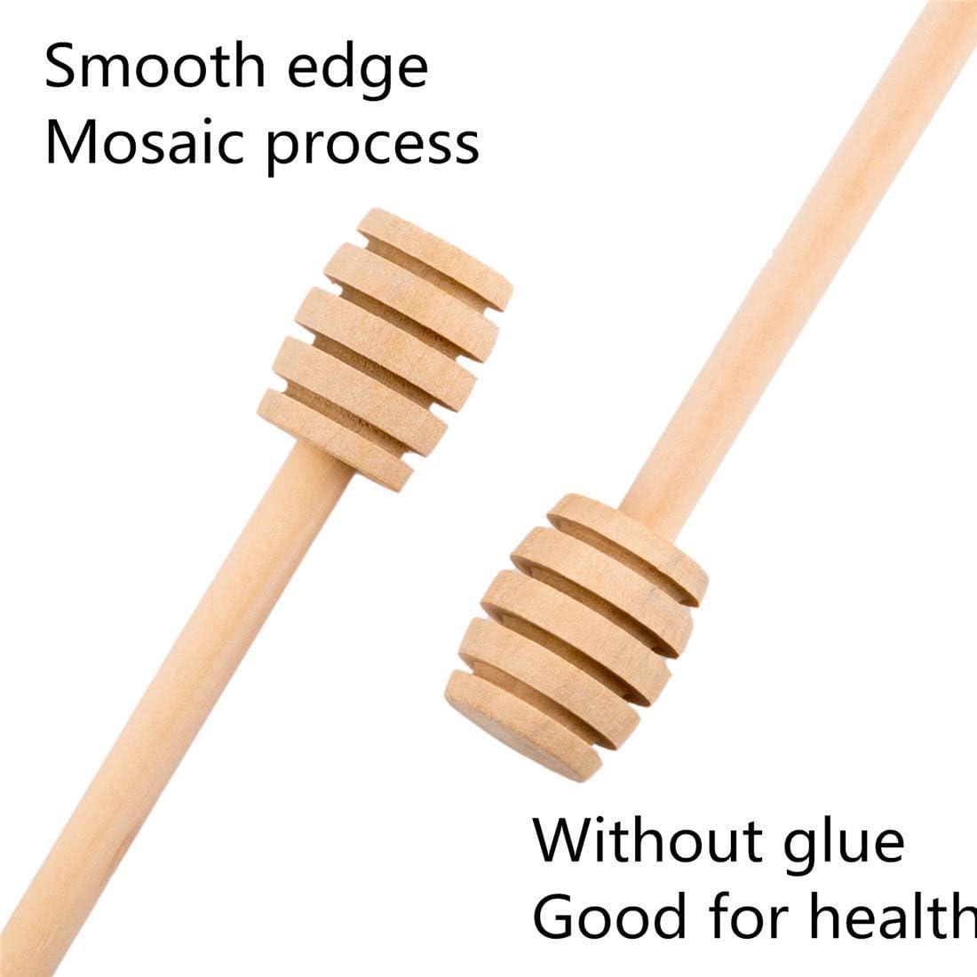 100-Pack 6 Inch Portable Wooden Jam Honey Dipper Honey Sticks for Honey Jar Dispense Drizzle Honey (6inch 100pcs)