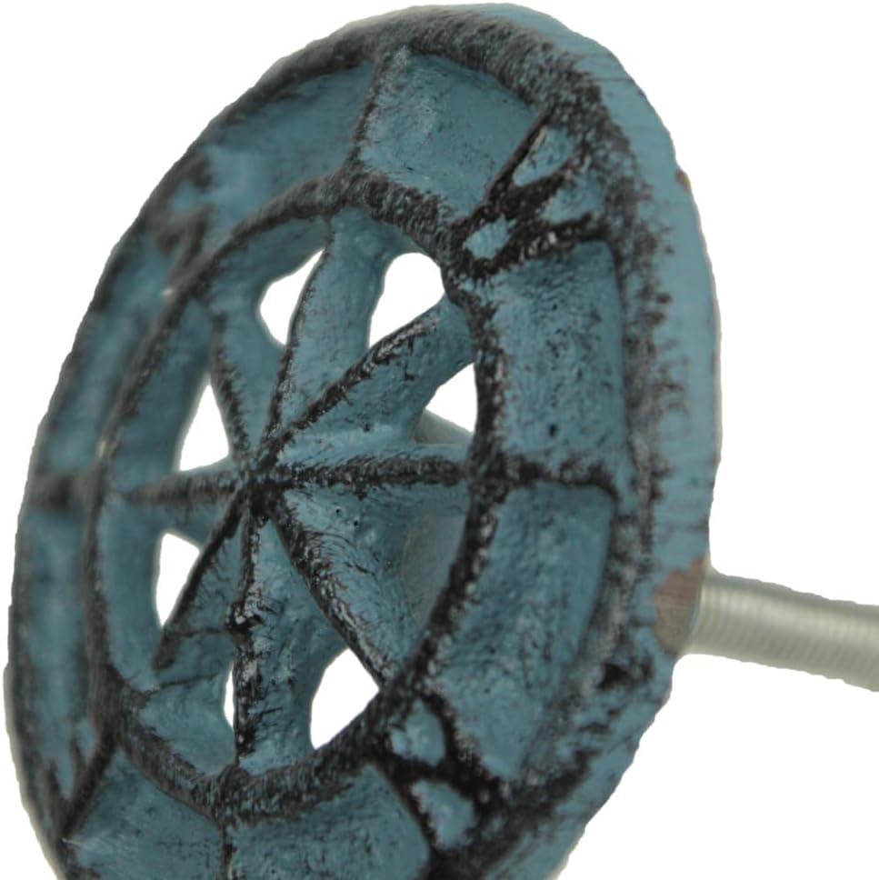 Zeckos Set Of 12 Light Blue Cast Iron Compass Rose Drawer Pulls Cabinet Hardware Knobs (Set of 12)