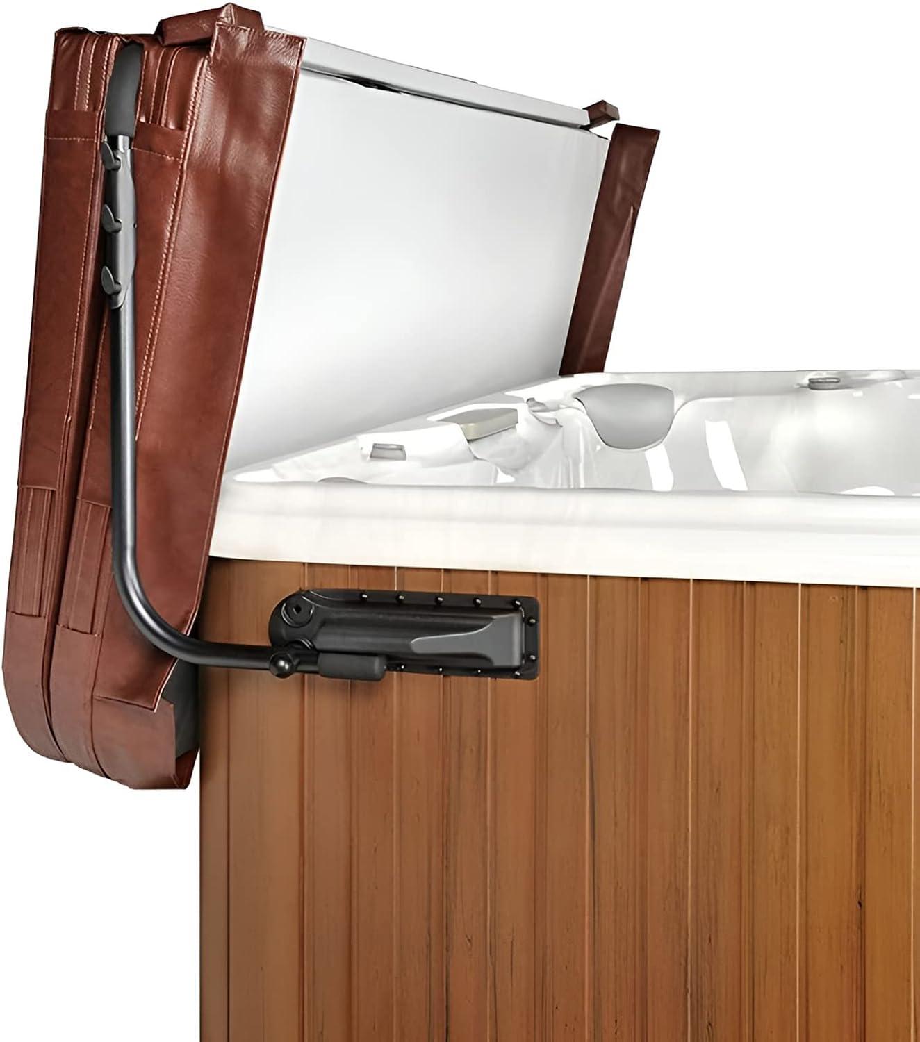 Powder-Coated Aluminum Spa and Hot Tub Cover Lift with Towel Rack