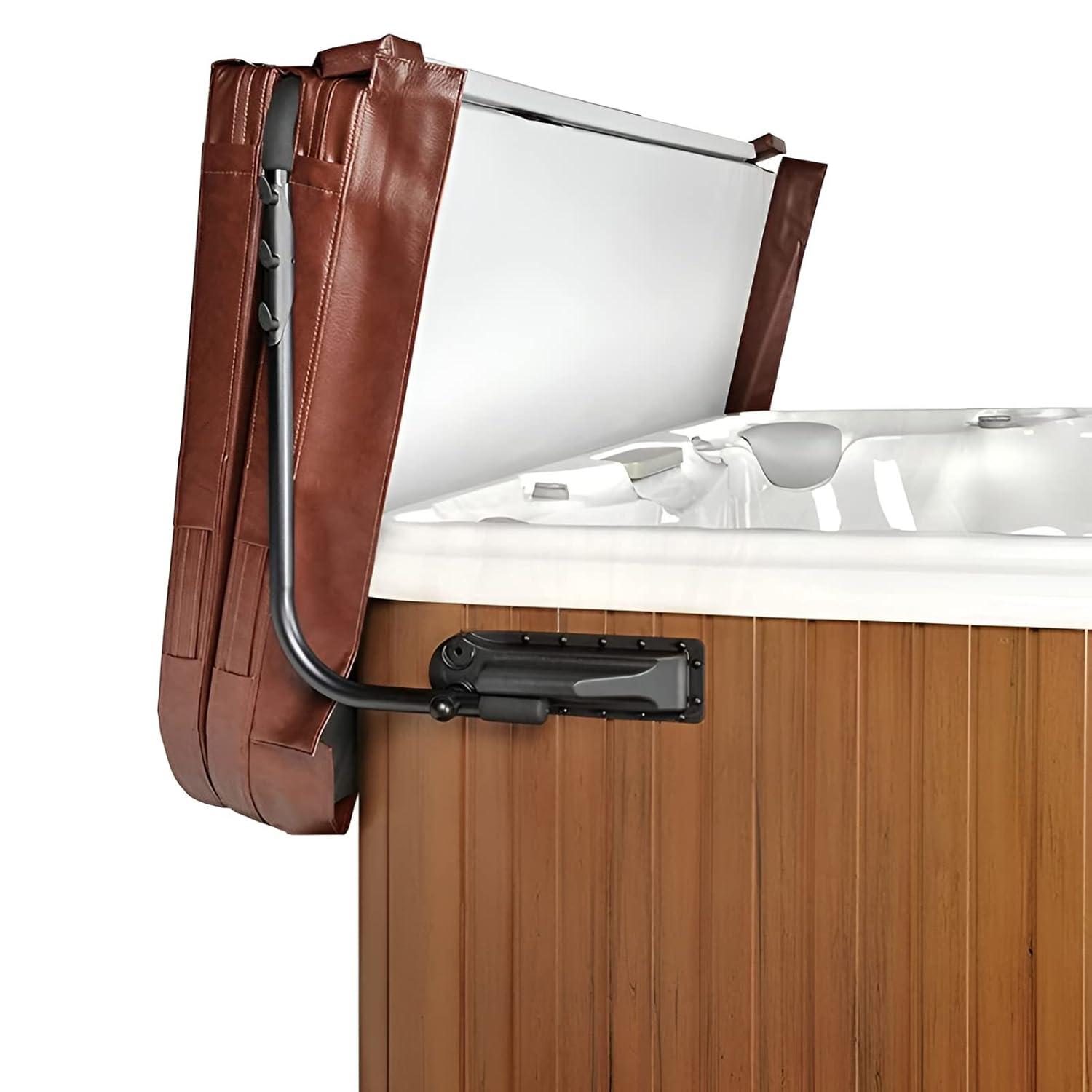 Powder-Coated Aluminum Spa and Hot Tub Cover Lift with Towel Rack