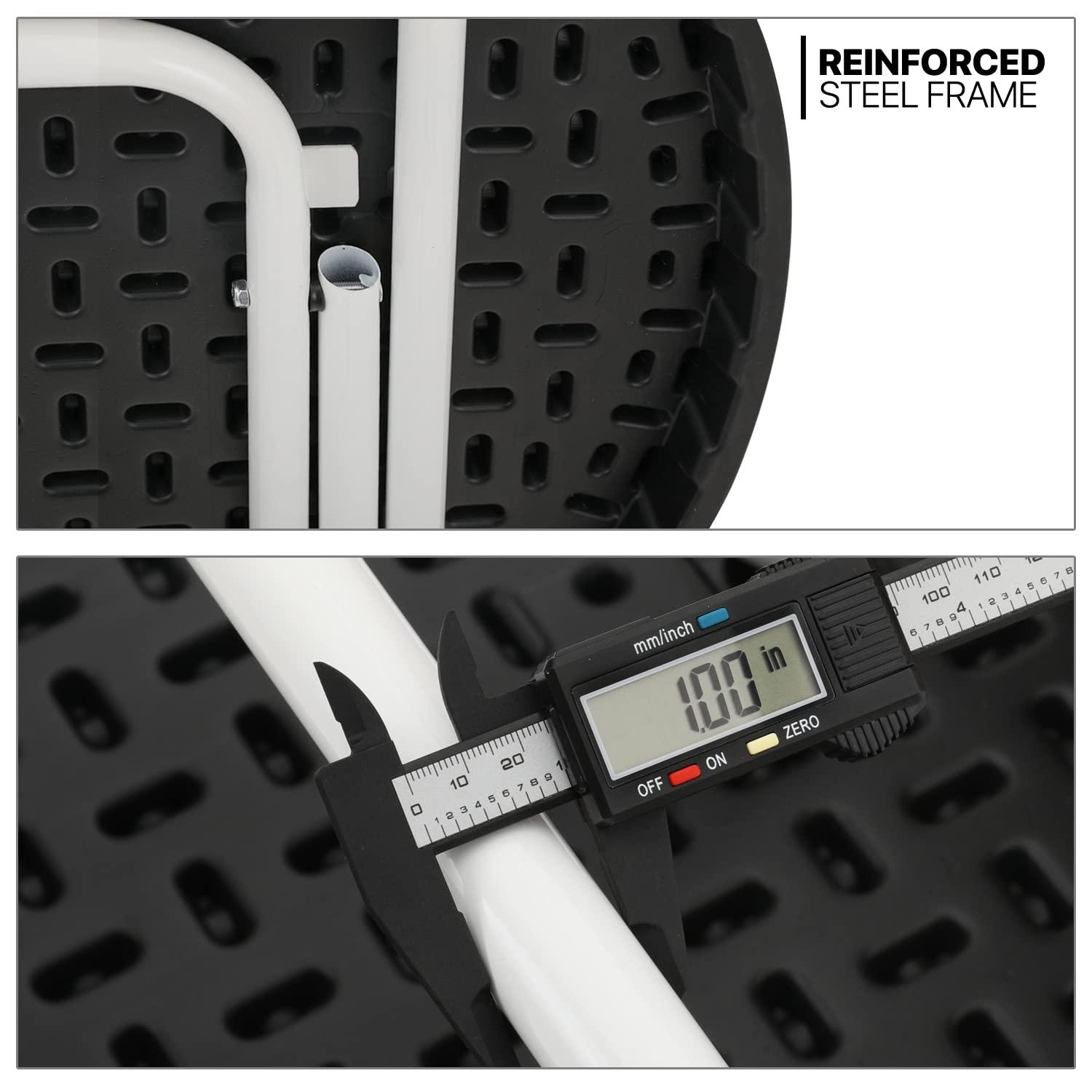 31.5" Round Folding Banquet Table, Portable Plastic Coffee Card Dining Table for Outdoor Party Event